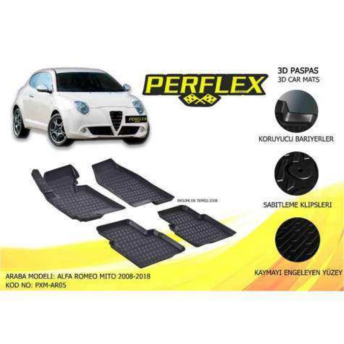 PASPAS 3D HAVUZLU X-MAT ALFA ROMEO MITO 2008-2018 - PERFLEX PXM-AR05